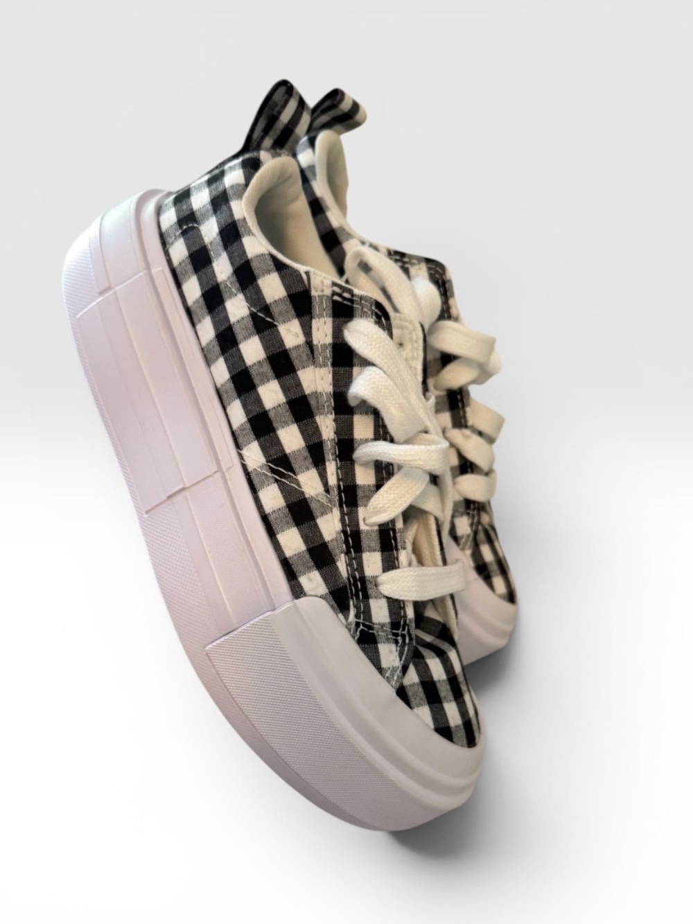 Converse Kids Black & White Gingham Low Top Sneakers - Picture 2 of 3